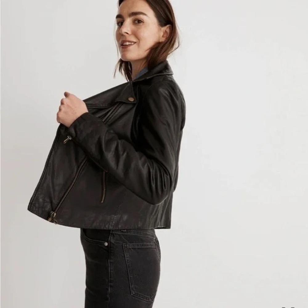 Madewell Black Leather Jacket - Picture 2 of 3